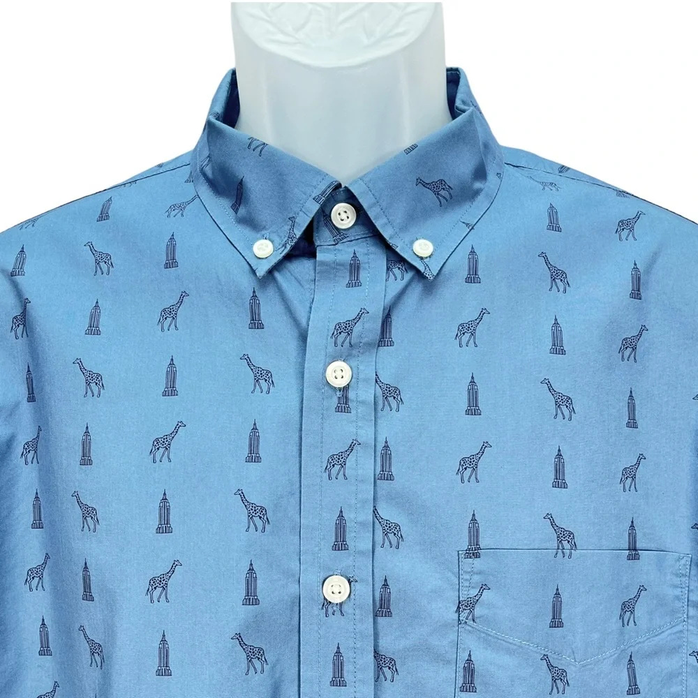 Banana Republic Men’s Large Luxe Poplin Untucked Slim‎ Fit L/S Button Up Shirt